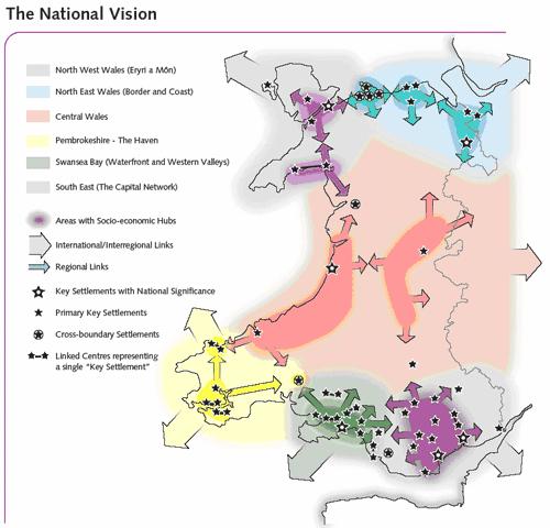 3. The national vision of the Wales Spatial Plan It is noted that the six Areas cross and dissect the twenty-two Local Authorities.