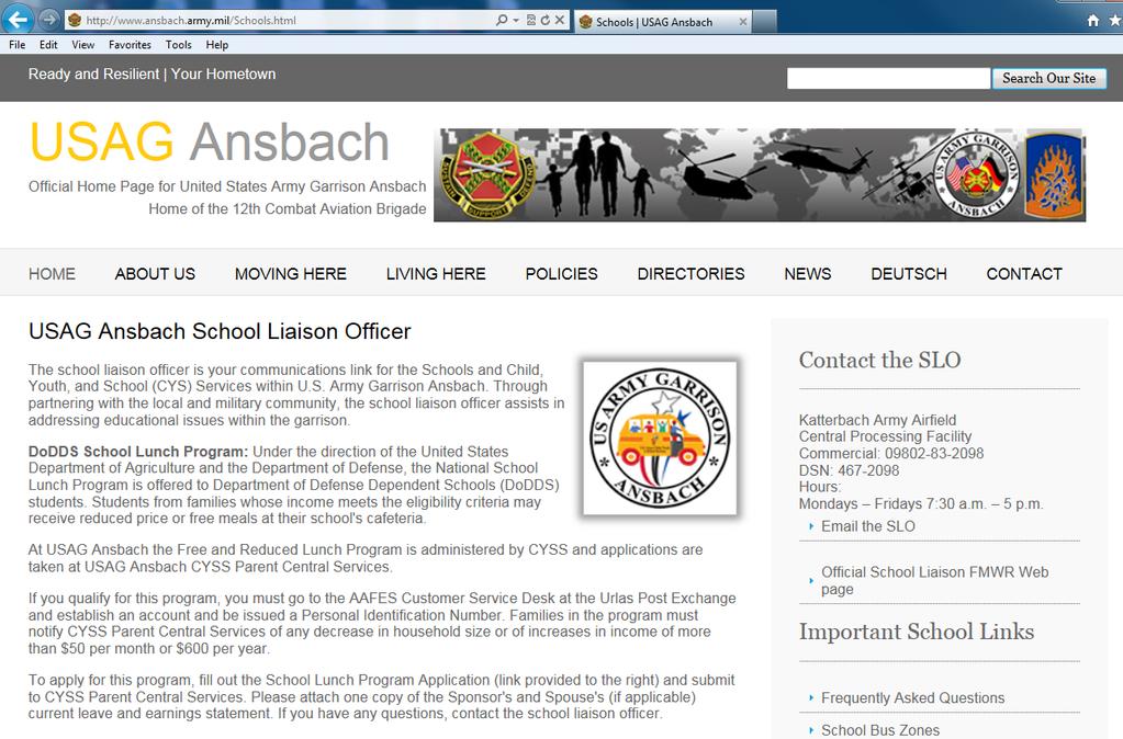 USAG Ansbach Homepage Schools and Child
