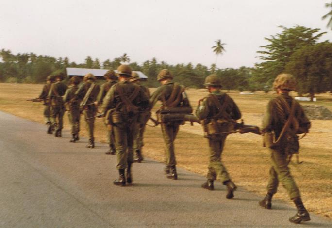 Section of B Coy 1 RAR inside the base Christmas 1981-82, complete to first line ammunition A reinforced Army rifle company takes a much larger force to overpower it, and its powerful deterrent