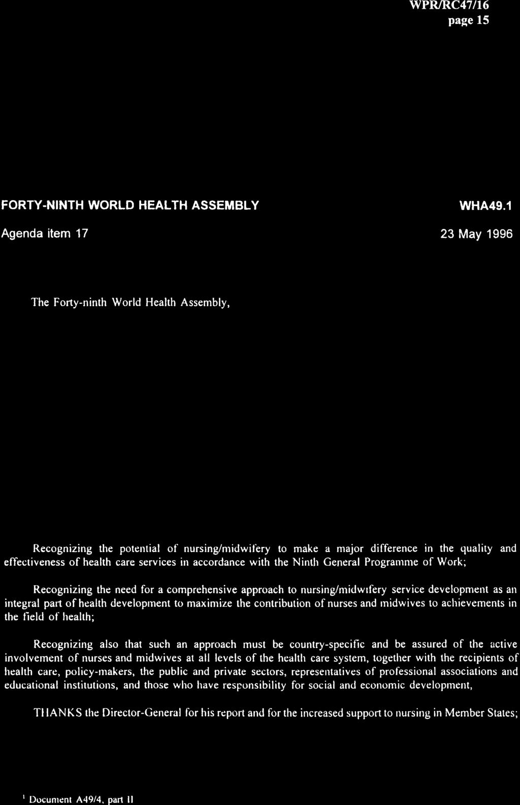 page 15 FORTY -NINTH WORLD HEALTH ASSEMBLY WHA49.
