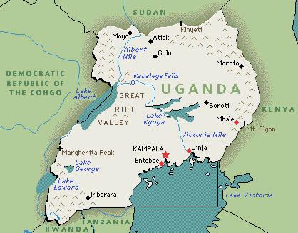 Map of Uganda Facts about Uganda Population: