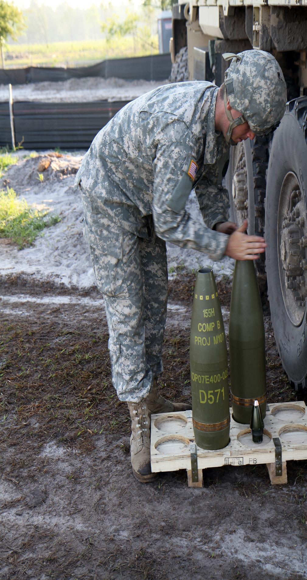 155MM high explosive round for Direct Fire Operations May 10, 2013.