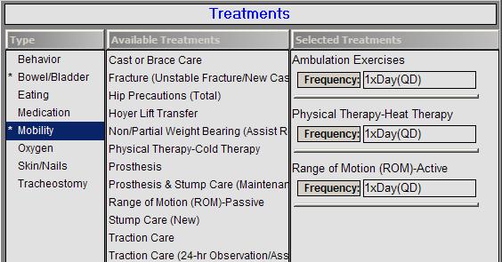 Then select the Frequency for each. Click once on each Treatment: Click-and-drag the Treatments: Step 4. Repeat Steps 2 and 3 for each Treatment for the selected Type.