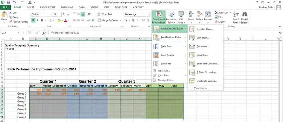 Set Up What-If s in Excel To change red, yellow, green: Highlight the entire