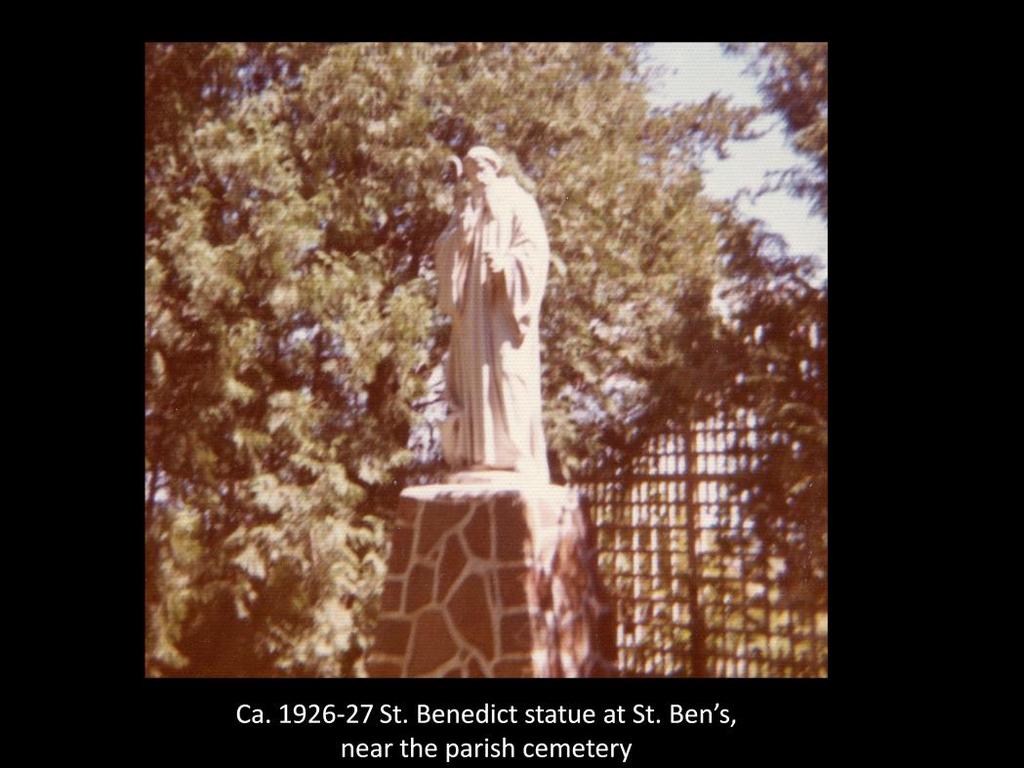 Ca. 1926-27 St. Benedict statue at St.