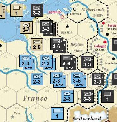 Example 2--Britain and France: Now for a slightly more-involved case: the Western Front prior to American entry, with both Britain and France engaging Germany (but with no cooperation restrictions