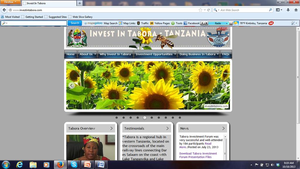 Cont.. 7: Created a one-stop website for marketing Tabora called www.