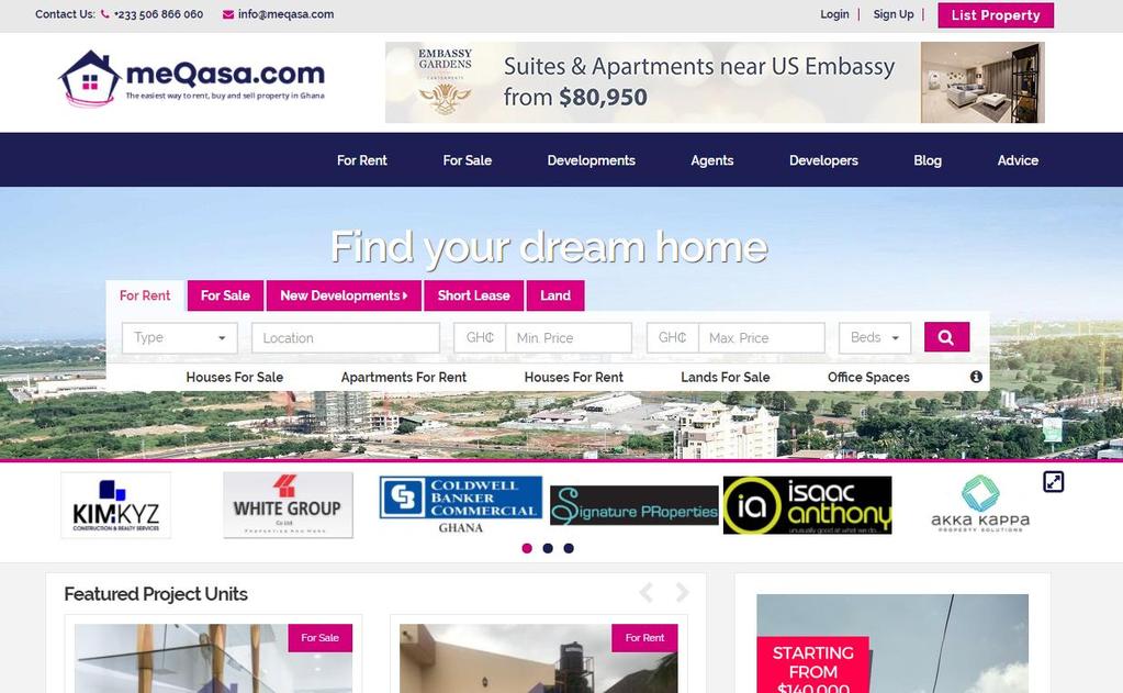 MEQASA: TRADING UPDATE The #1 property portal in Ghana; currently in the process of acquiring its former competitor Jumia House Ghana which is expected to further extend its market leadership
