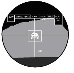 Chapter 4 BINOCULAR METHOD Figure 4-4. Passive target ranging with the thermal sight. 4-4. The gunner uses the reticle in his binoculars to determine if a target is within range.