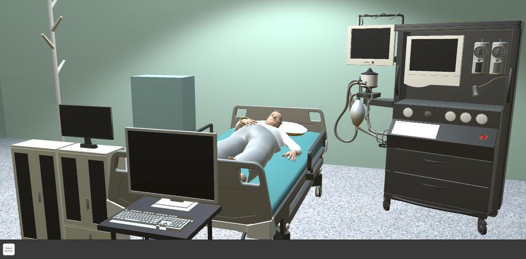 graphics, interactivity and doing in the game. A game based on only dialogs was evaluated too boring. Figure 3. ICU patient Mr.