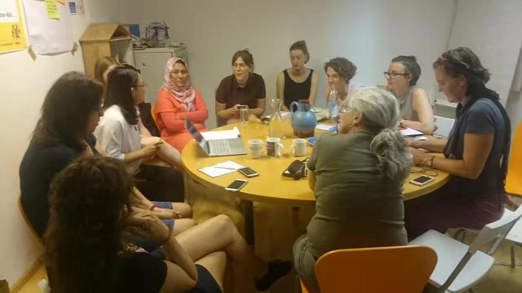 2017/07/05 WECF office, Munich At the weekly meeting of WECF, Han introduced the basic situation of Green Women, include development process, projects,