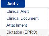 bespoke information for chosen Specialities, Hospitals and Wards Launch epro Digital Dictation from Patient Lists Applies to: All Users