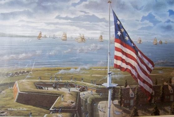 War of 1812 q There were two notable victories for the American forces. 1. The Battle at Fort McHenry in Baltimore was the subject of Francis Scott Key s poem, the Star Spangled Banner, which was later set to music and became the national anthem.