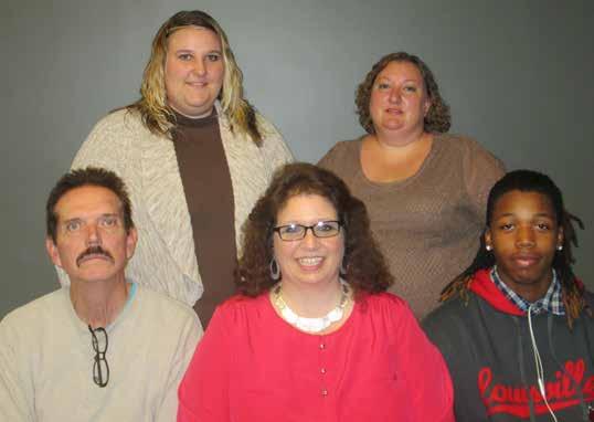 Standing, left to right: Angi Binion, MCS-LTC; Kelly Jennings, ICU; Britney Jackson, Corpcare. Seated, left to right: Kelsey Shimanek, LTC; Charles Groves, Acute Care.