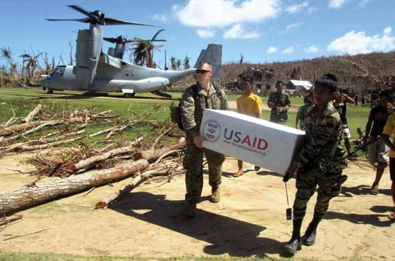 Armed Forces of the Philippines in an effort to provide relief to those people whose lives have been affected by Typhoon Haiyan.