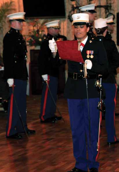 The event celebrated the Marine Corps 238th Birthday on Nov. 10. Kilmer was the ceremony s adjutant and is an adjutant with 3rd MLG, III Marine Expeditionary Force. Photo by Lance Cpl.