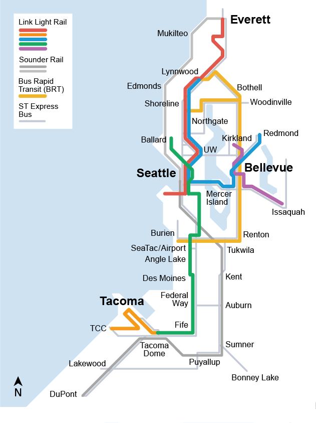 System Expansion Link Light Rail 116-mile regional system 49 new stations Connecting Tacoma, Everett, Bellevue, Redmond, Issaquah, Ballard and West Seattle Tacoma Link extensions to Hilltop and TCC