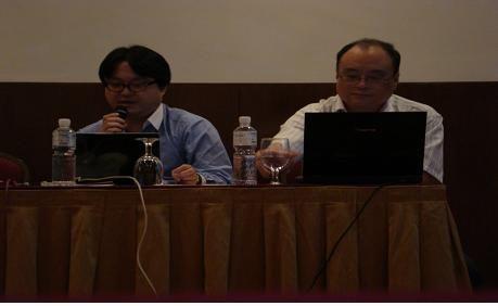 economies in attendance) discussing individual site updates (Thailand - Panjai Tantatsanawong of UniNET, Japan Takeuchi Susumu of NICT, VietNam Nguyen Tuan Hai of VinaREN, Korea Hyun-Ho Choi of NIA)