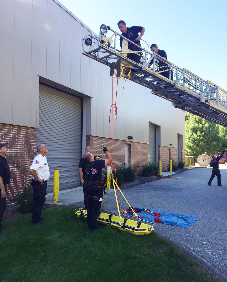 CFD firefighters train on rescuing patients from below and above grade incidents.