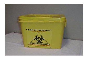 Redivac drains Histology waste Sputum containers from known or suspected TB cases Some laboratory waste Non-sharps