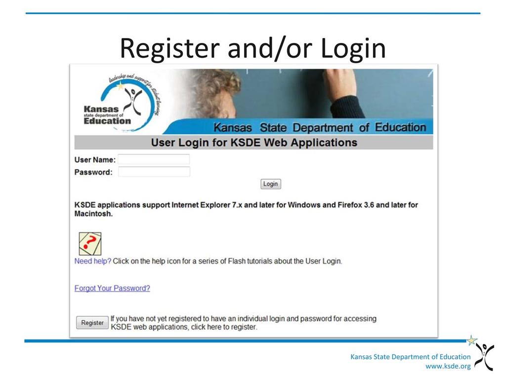 This is the page within the KSDE Common Authentication Website https://svapp1556.ksde.org/authentication/login.