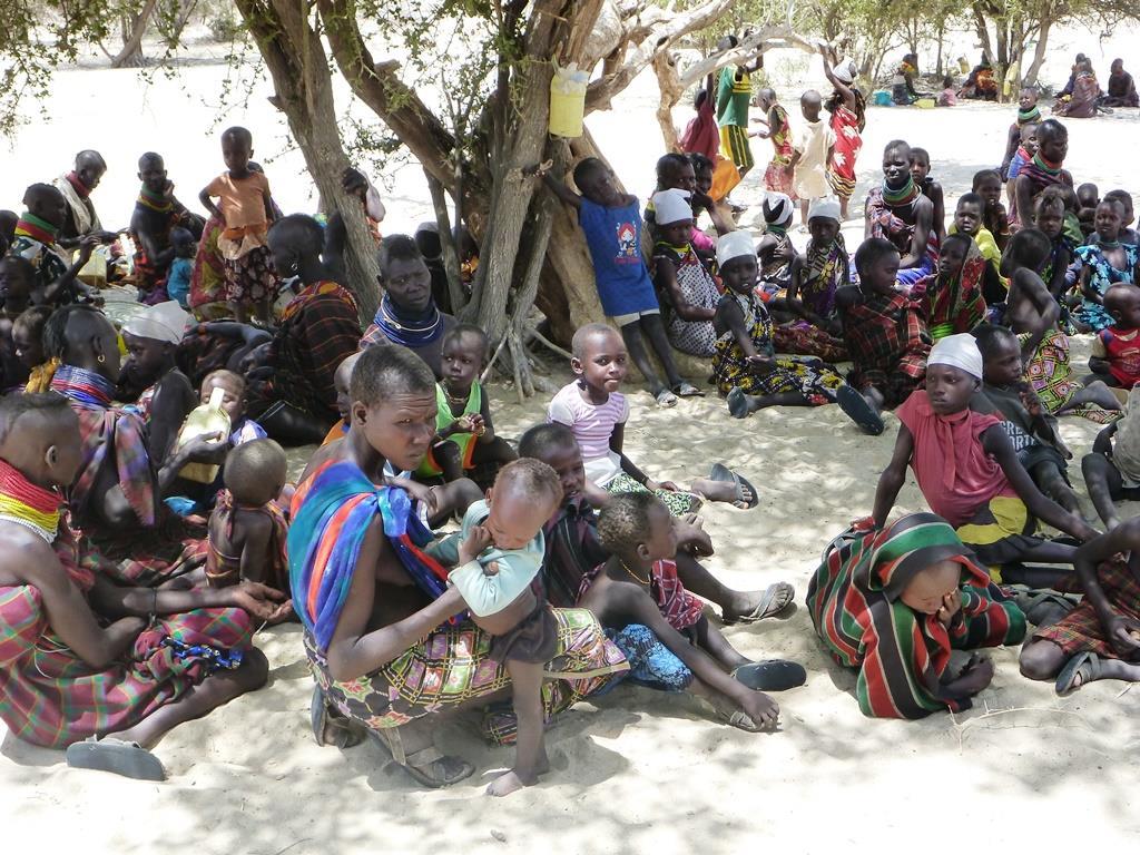 Patients from Nariamao Village waiting to be seen during the first ever medical clinic in their village