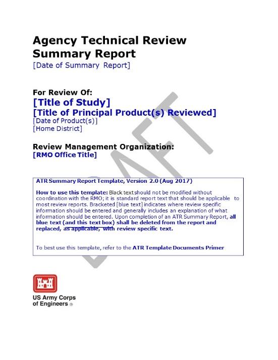 AGENCY TECHNICAL REVIEW SUMMARY REPORT TEMPLATE The Summary