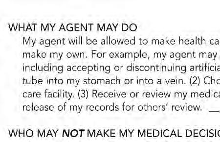 In case the first person cannot do act as your health care agent, write in the name of a second person that you authorize to make medical decisions on your behalf.