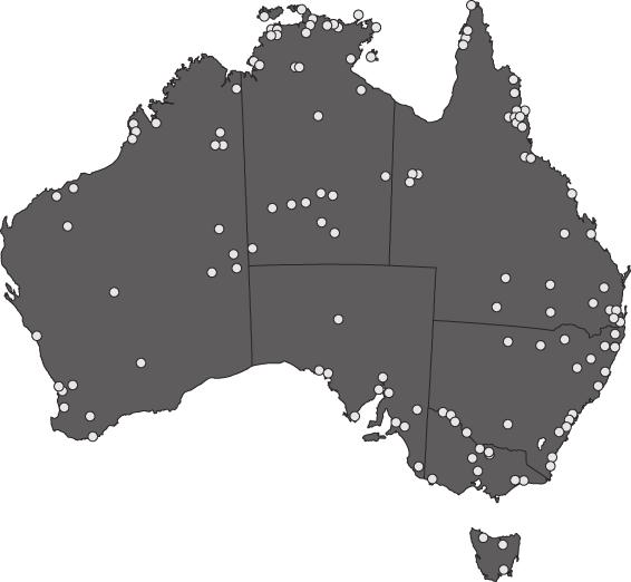 The National QAAMS Program Figure 1. Map showing general location of health services participating in the QAAMS program.