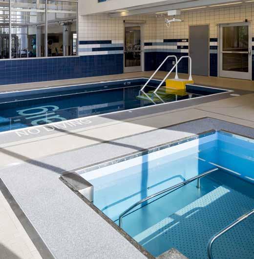 (2) In the PEAK Center, patients accesses the pool without a lift via an adjustable floor and use that floor as a variable treadmill to