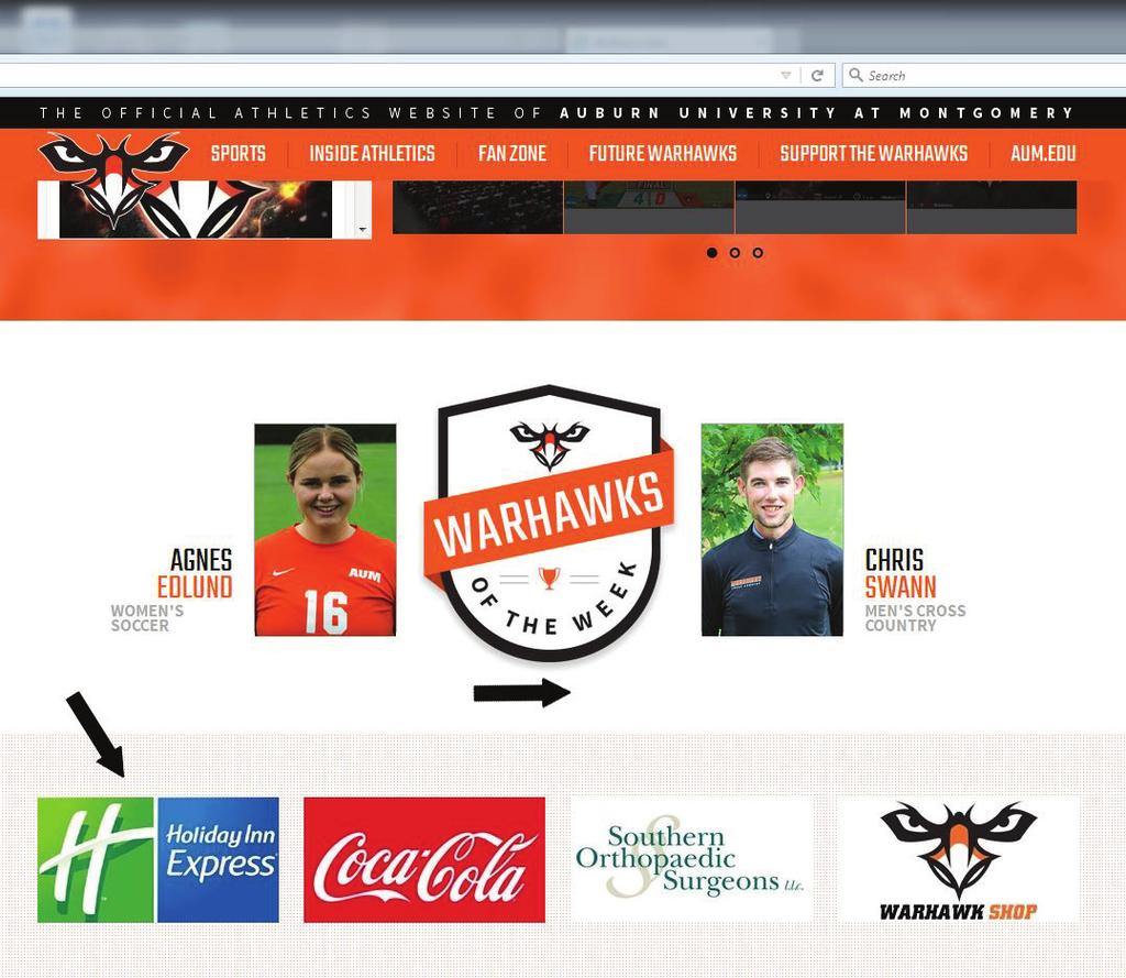 WEBSITE ADVERTISING Option 1 - Static Advertisements Auburn University at Montgomery athletics will provide the opportunity to advertise through a static web banner on its website, www.aumathletics.