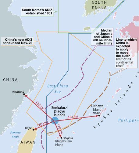 Regional ambitions East China Sea Senkaku/ Diaoyu dispute Overlapping maritime