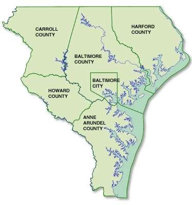 Baltimore Region Map Central