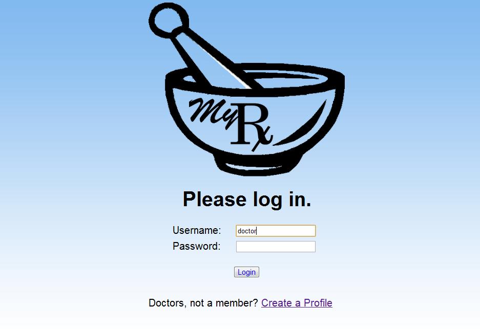 The doctor s home page contains a button in the top right that gives the doctor the option to logout. Our logo is also printed in the middle of the screen.