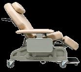 Legrest and backrest can be raised and lowered independently, giving the caregiver