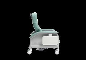 Foot activated Trendelenburg pedals located on either side of the recliner allows the caregiver to stay in eye contact