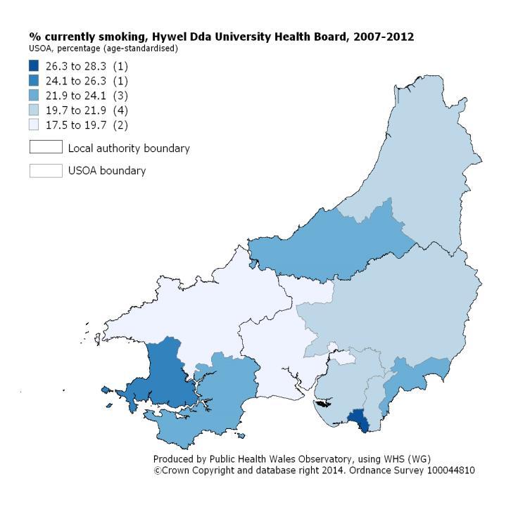 development Smoking-attributable mortality, mortality females, aged in 35 females and over, European aged 35+ age-standardised in Hywel Dda rate (EASR) per 100,000, Hywel Dda HB and Wales, 2001-09