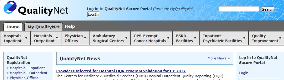 How to Access Hospital Compare Preview Reports 1. Access the public website for QualityNet at: www.qualitynet.org. 2.