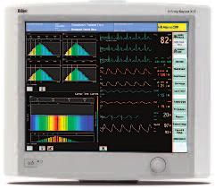 Stationary 17 split-screen monitor that simultaneously displays vital signs and