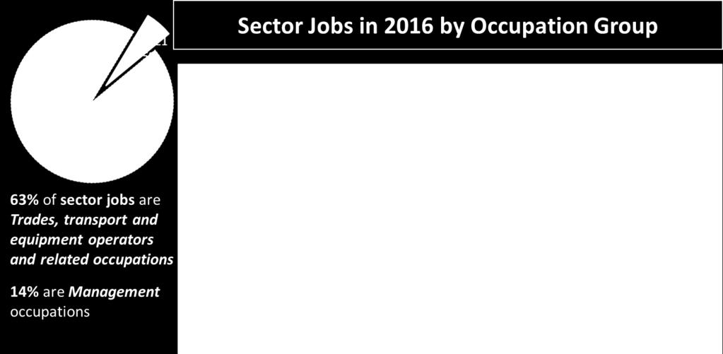 Top Ten Occupations (Sector job numbers and growth over past five years) NOC Description Employed in Industry (2011) Employed in Industry (2016) Change (2011-2016) % Change (2011-2016) % of Total