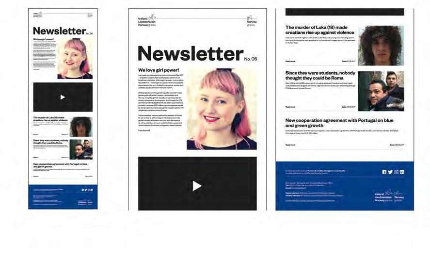 Visual identity / Newsletter Communication and Design Manual EEA and Norway Grants 79 Newsletter This is an example of a newsletter for inspiration.