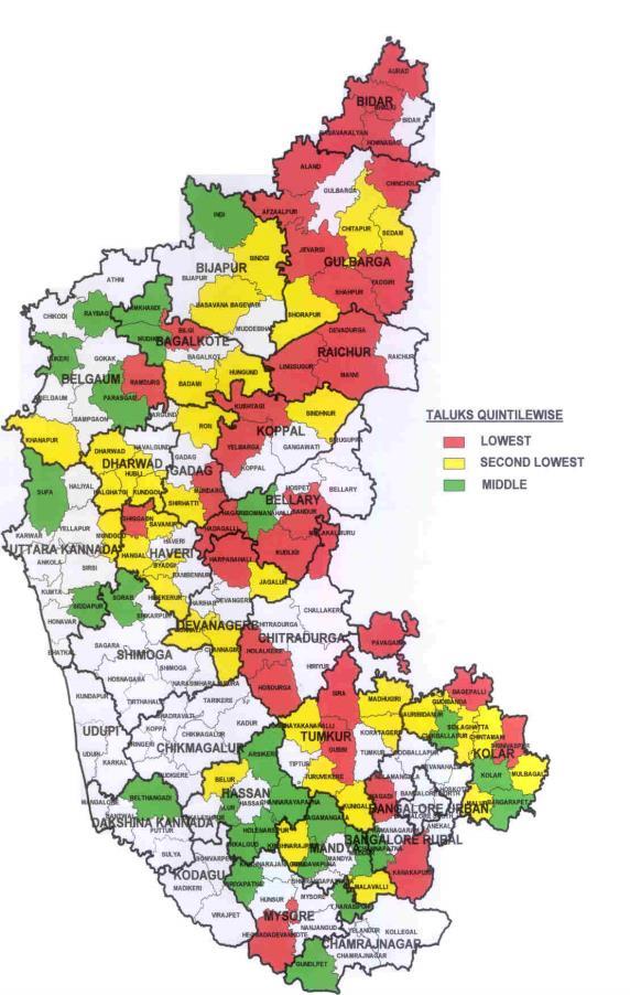 comprehensive indicators, the disparities are seen in the health status across the state.