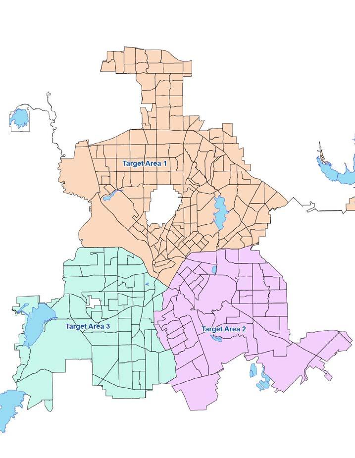 The Boundaries for the new Target areas were determined by the volume of nuisance cases (i.e. High Weeds, Litter, Obstruction, Open & Vacant, etc.