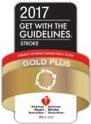 Stroke Program The Stroke Center has received the American Heart Association/American Stroke Association s (AHA/ASA) Get With The Guidelines -Stroke Gold Plus Quality Achievement Award with Target: