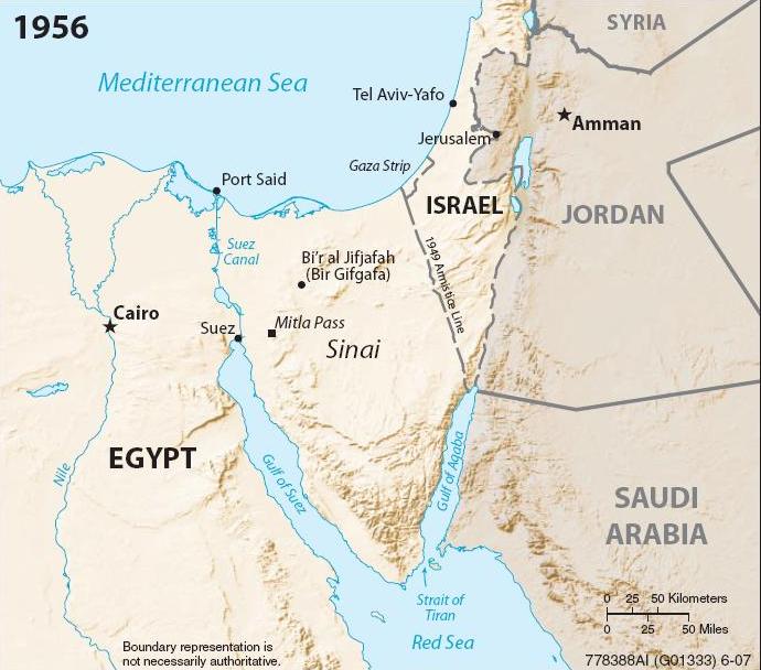 Suez Crisis (1956) Suez canal links Mediterranean and Red seas Major