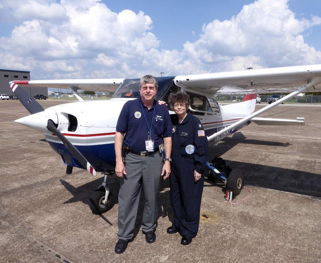 Top: (L-R) Maj. Mark Warriner and Lt. Col. Kathy Beauford after their return from the FEMA mission to Beaumont, Texas.
