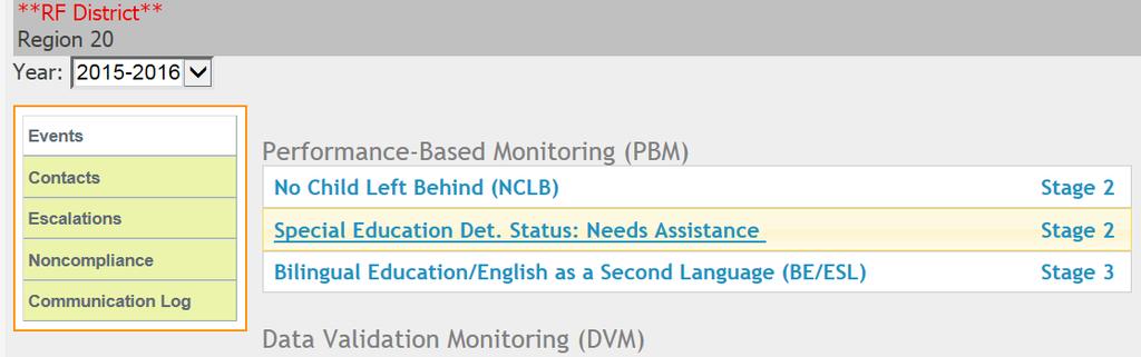 Status: Needs Assistance/Stage 2 This is NOT an indication of staging. It indicates the LEA reported students in RF Tracker during 2014-2015.