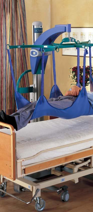 Stretcher options Option Three: The stretcher frame has been designed to work from either side of the bed and supports three types of stretcher: Soft stretcher This onepiece sling stretcher