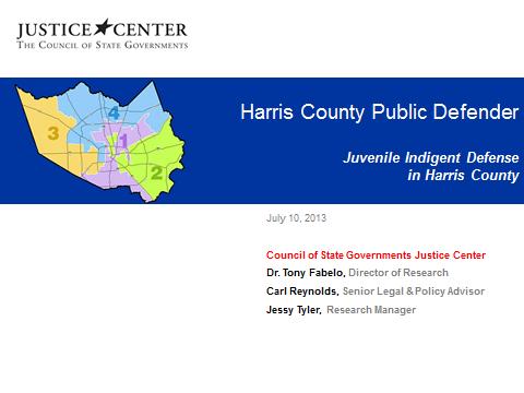 Justice Center s Most Recent Prior Work Reviewed Harris County