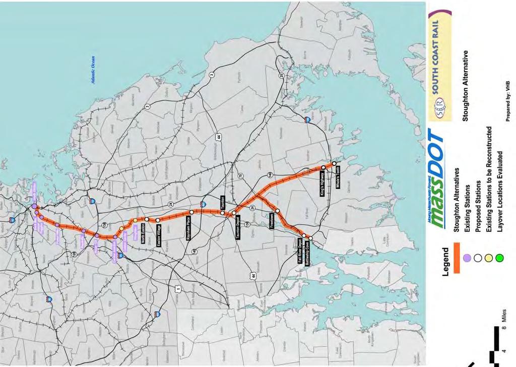 Proposed Project Description The (SCR) will extend commuter rail service from the City of Boston to the South Coast of Massachusetts, including the cities of New Bedford and Fall River The service